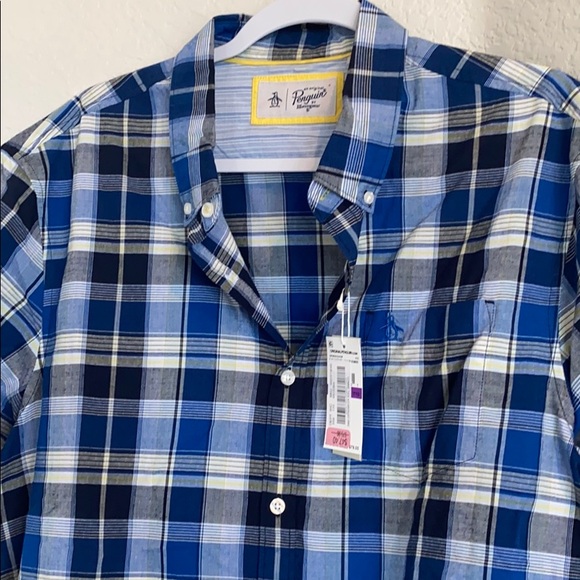 Penguin plaid shirt, new! - Picture 1 of 5
